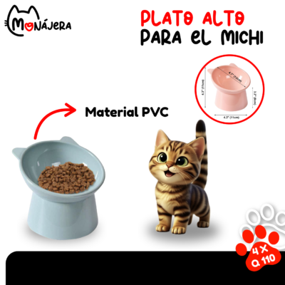 Plato Alto de Orejitas Color Gris