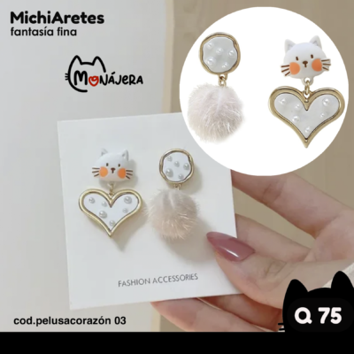Aretes Pelusa Corazón