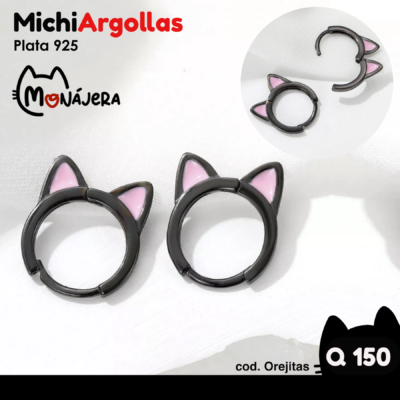 Argollas Orejitas Plata 925