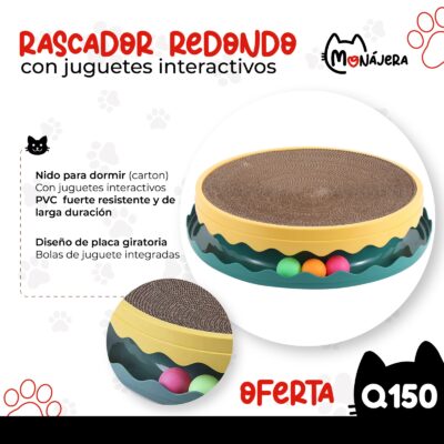 Rascador Redondo PVC Color Amarillo