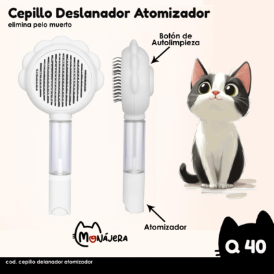 Cepillo Deslanador con Atomizador Color Rosado