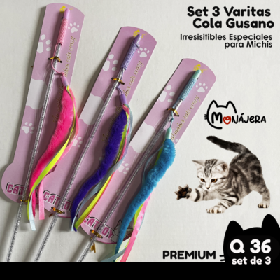 Combo de 3 Varitas Cola Gusano