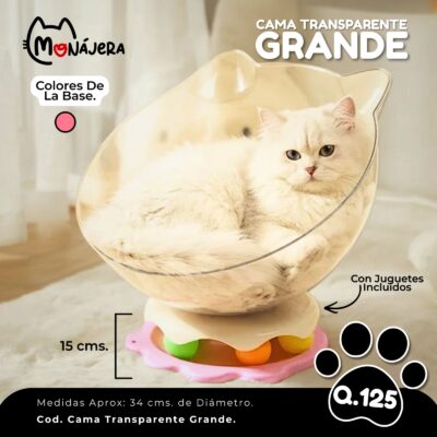 Cama Transparente Base Color Rosado
