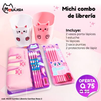 Combo de Librería Garritas Rosa