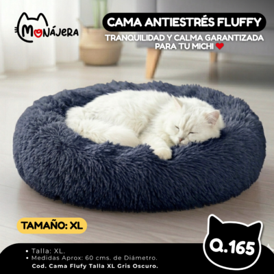 Cama Fluffy Color Gris Obscuro