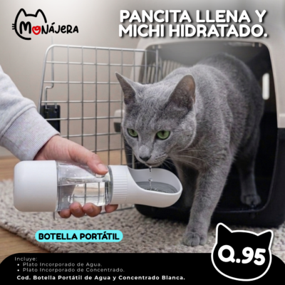 Botella de Agua y Comida Portátil Blanca