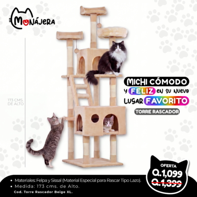 Torre Rascador Beige XL Nuevo Diseño
